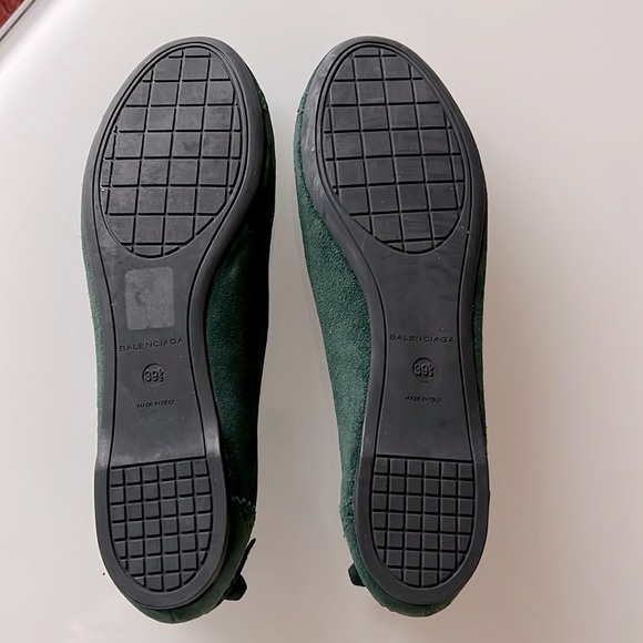 Balenciaga Suede Ballet Flats Dark Green 9.5 - Picture 6 of 11
